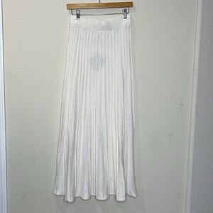 American Glamour Badgley Mischka Knit White Maxi Skirt